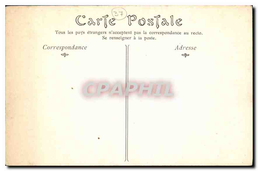 CPA Chateay d'Azay le Rideau Porte de la Facade Principale  — Verso
