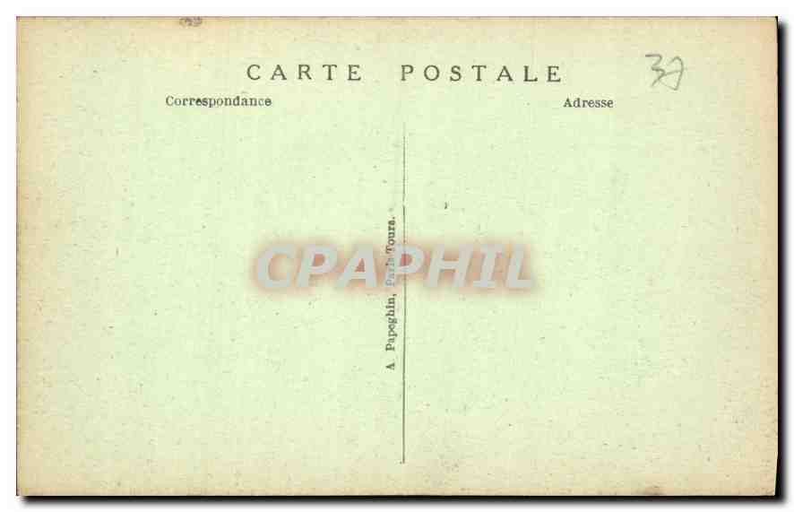 CPA Chenonceau Le Chateau L'Aile Thomas Bohier la Tour des Marques et le Pont levis  — Rückseite