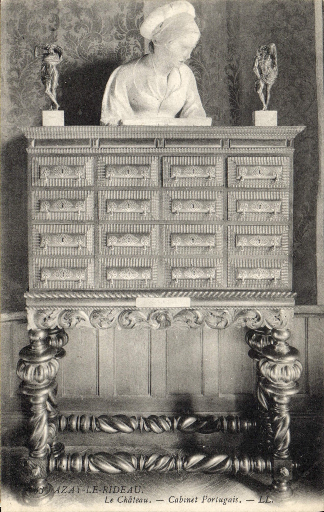 CPA Azay le Rideau Le Chateau Cabinet Portugais 