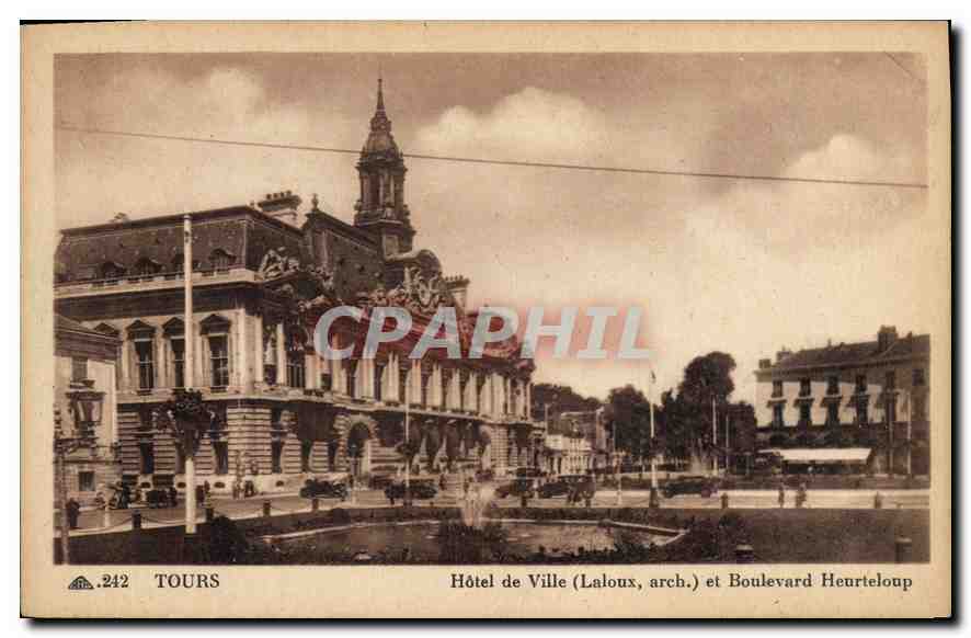 CPA Tours Hotel de Ville et Boulevard Heurteloup 