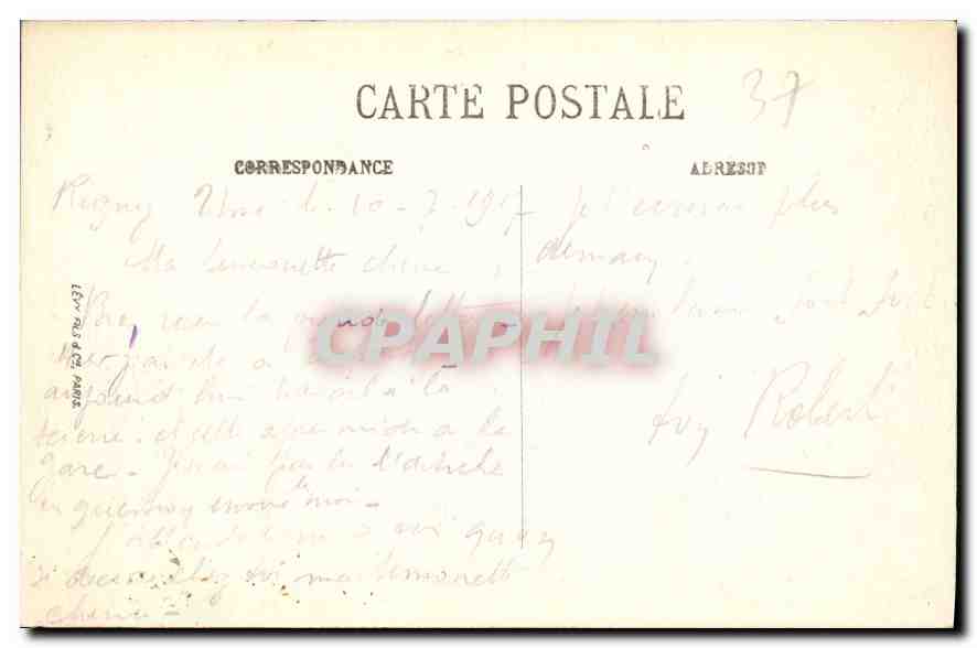 CPA Rigny Usse Le Chateau et le Parc Vue d'Ensemble Nord Est  — Rückseite