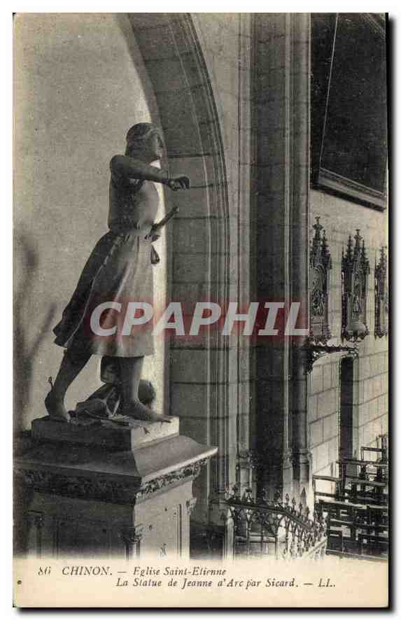 Chinon — Église Saint-Étienne — Statue de Jeanne d'Arc par Sicard