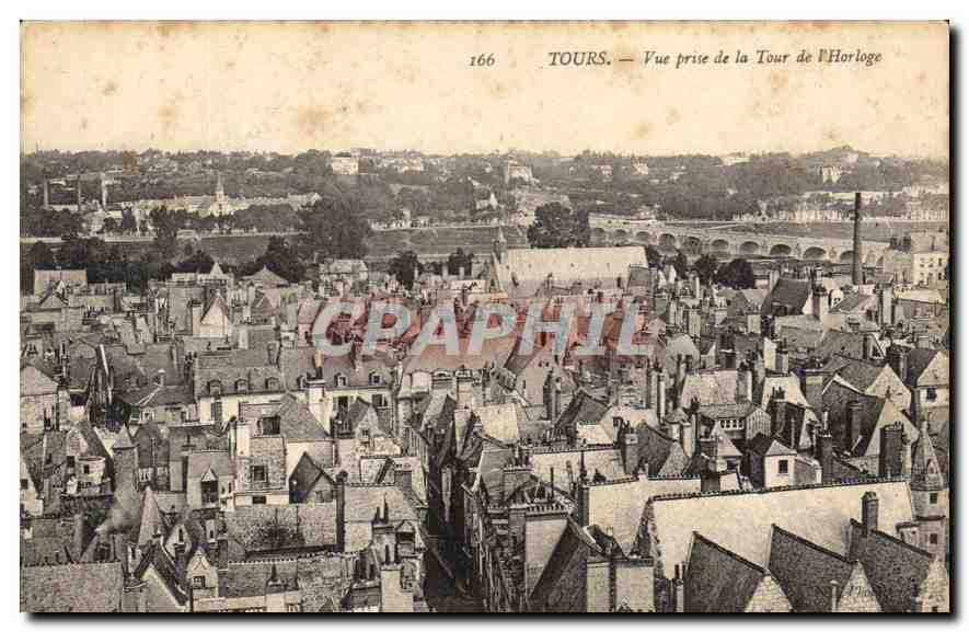 CPA Tours Vue prise de la Tour l'Horloge 