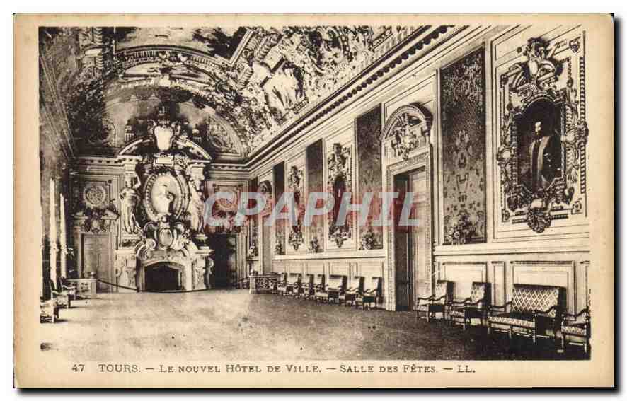 CPA Tours Le Nouvel Hotel de Ville Salle des Fetes 