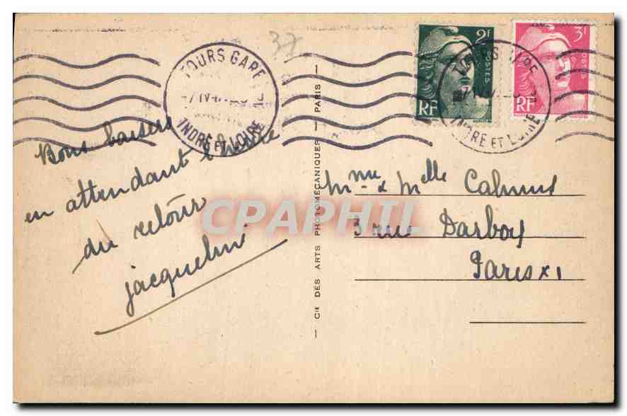 CPA Tours La Cathedrale St Gatien  — Verso