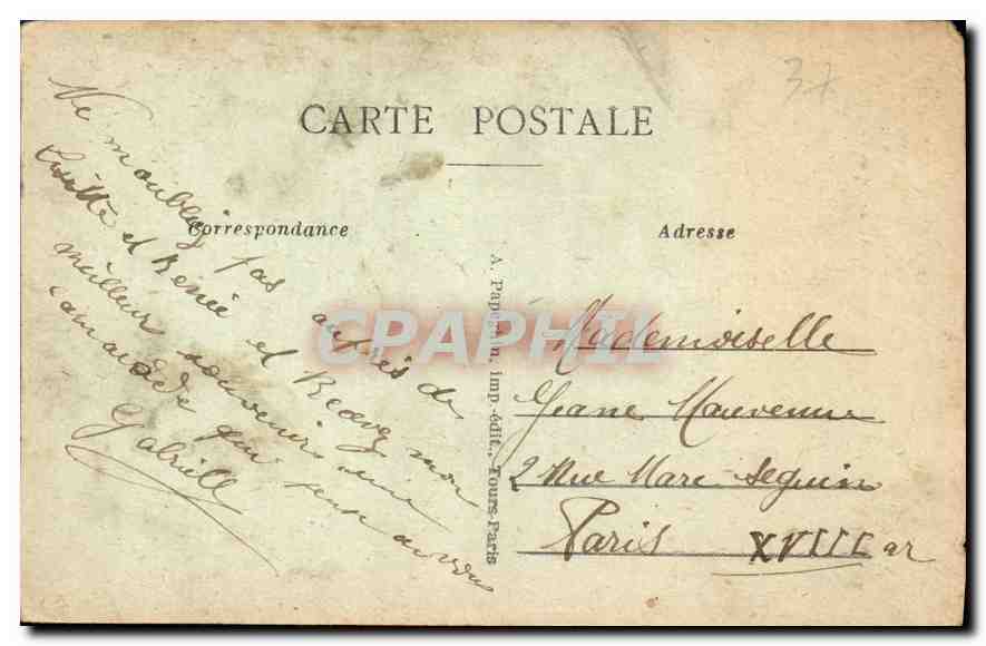 CPA Rochecorbon La Lanterne restes d'un chateaufort  — Rückseite