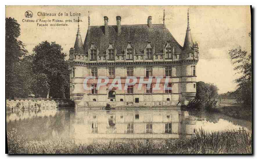 CPA Chateaux de la Loire Chateau d'Azay le Rideau pres Tours Facade occidentale 