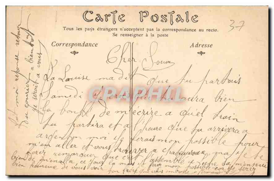 CPA Loches La Tour Saint Antoine vue sur la Gare  — Rückseite