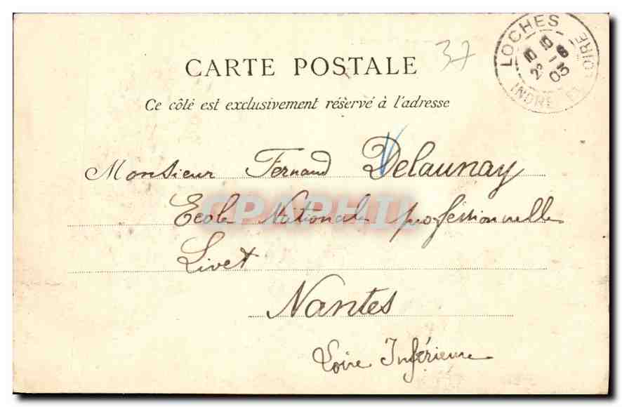 CPA Loches Le Chateau  — Rückseite