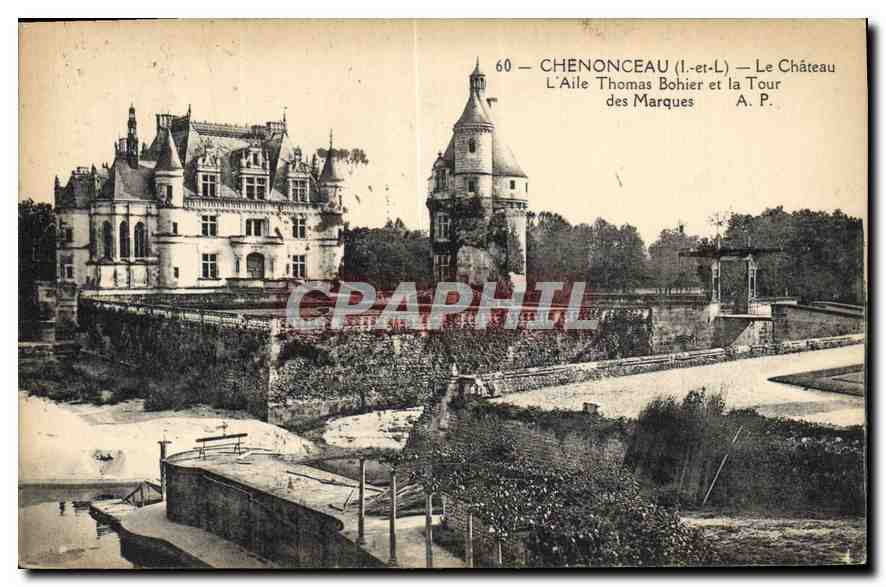 CPA Chenonceau L et L Le Chateau L'Aile Thomas Bohier et la Tour des Marques 