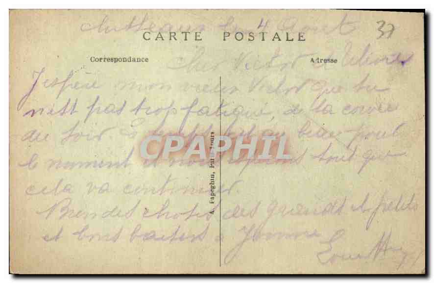 CPA Chenonceau L et L Le Chateau Cote Sud Est  — Rückseite