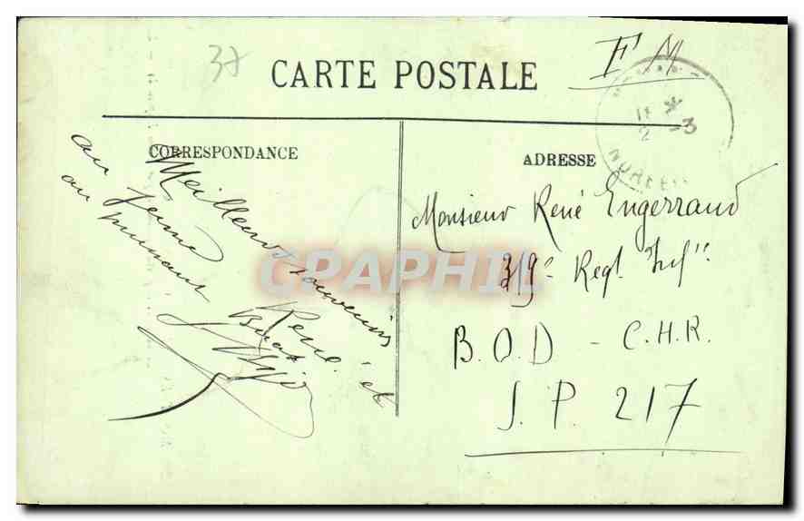 CPA Montresor L et L Le Chateau Le Noble et le paysan polonais par Leon Kaplinshy  — Rückseite