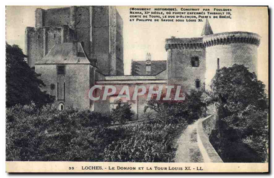 CPA Loches Le Donjon et la Tour Louis XI 
