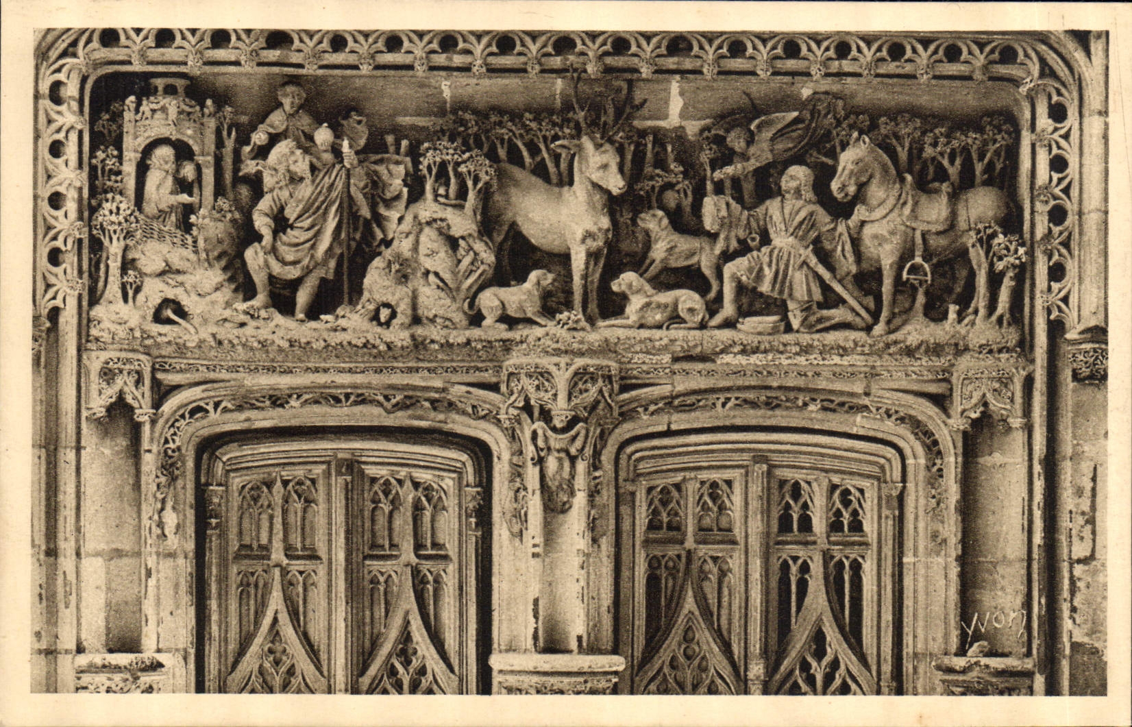 CPA Chateau d'Amboise Detail de la Porte de la Chapelle Saint Hubert 