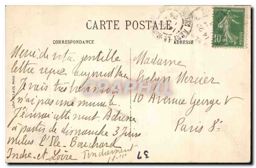 CPA Azay le Rideau L et L Le Chateau Monument Historique  — Verso