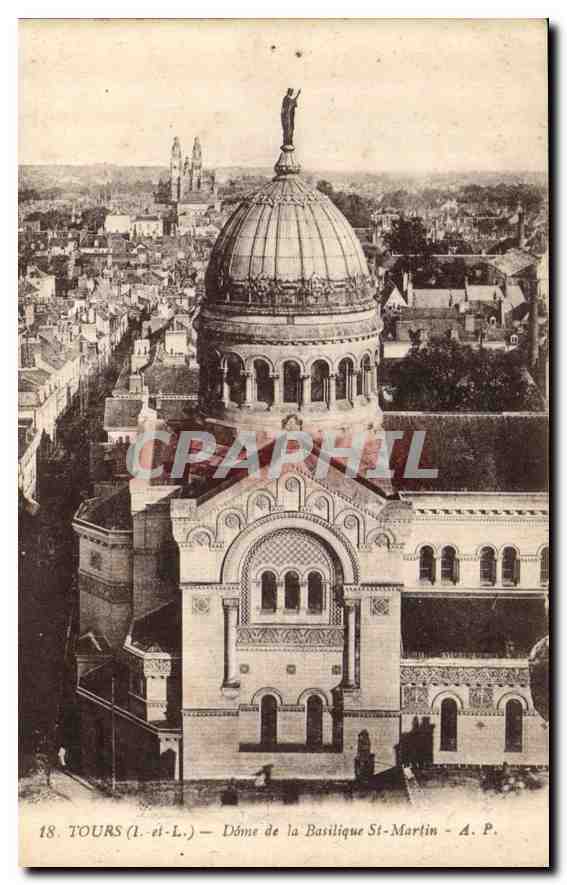 CPA Tours L et L Dome de la Basilique St Martin 