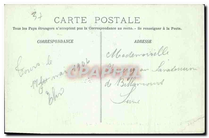 CPA Tours Le Jardin des Plantes et l'Hospice General  — Rückseite