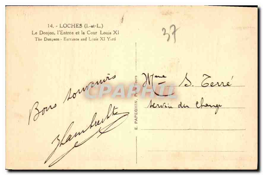 CPA Loches L et L Le Donjon L'Entree et la Cour Louis XI  — Rückseite