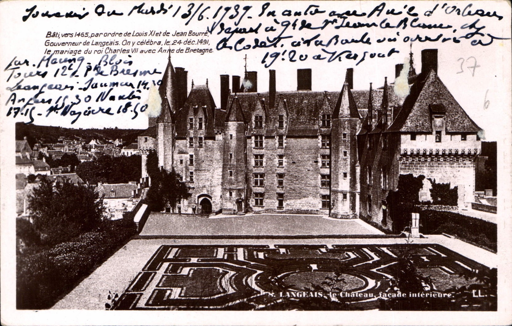 CPA Bati vers 1465 par ordre de Louis XI et de Jean Bourre Gouverneur de Langeais 