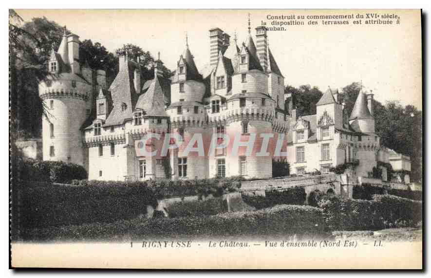 CPA Rigny Usse Le Chateau Vue d'Ensemble Nord Est 