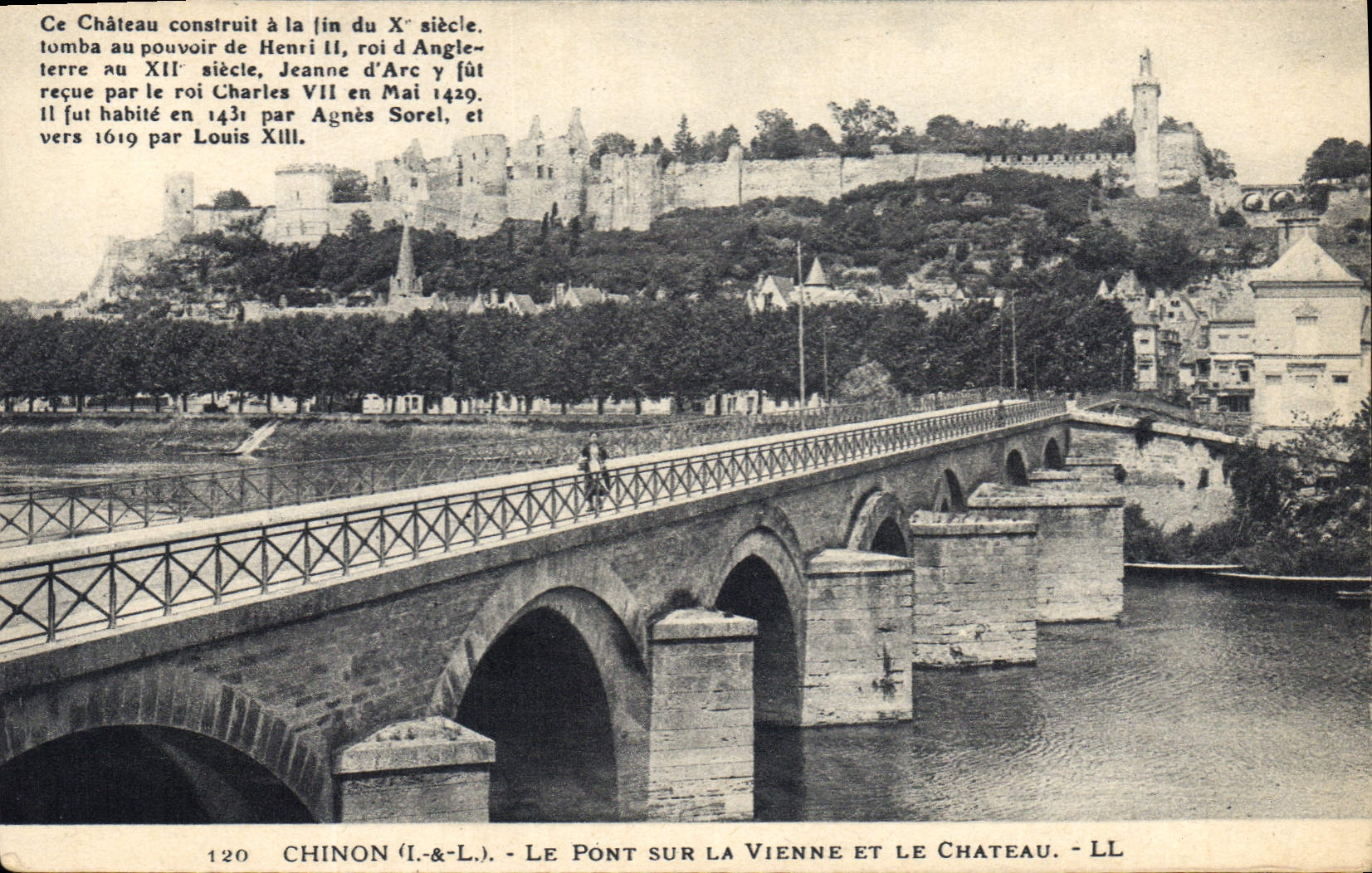 CPA Chinon Le Pont sur La Vienne et le Chateau 