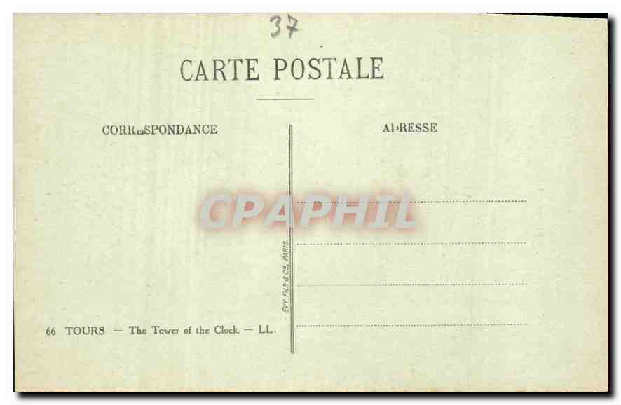 CPA Tours La Tour de L'Horloge  — Rückseite