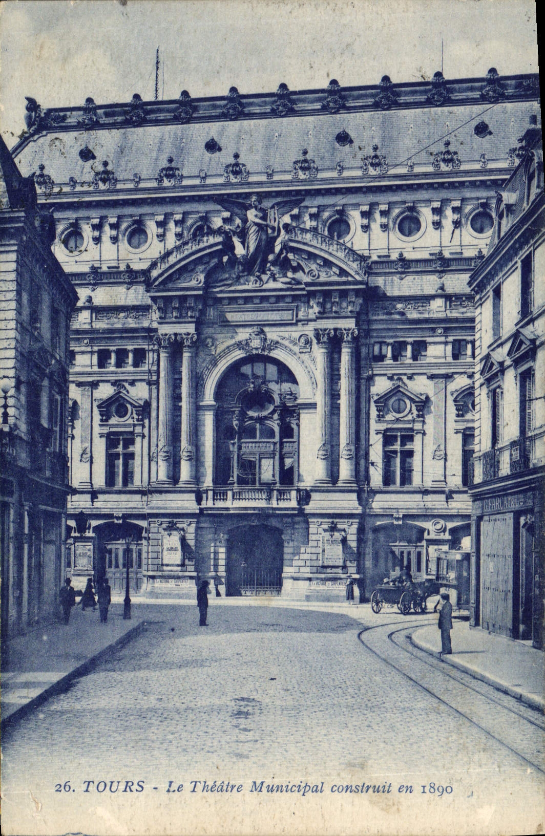 CPA Tours Le Theatre Municipal construit en 1890 