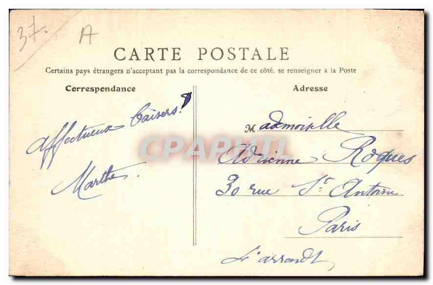 CPA Chateau de Langeais  — Verso