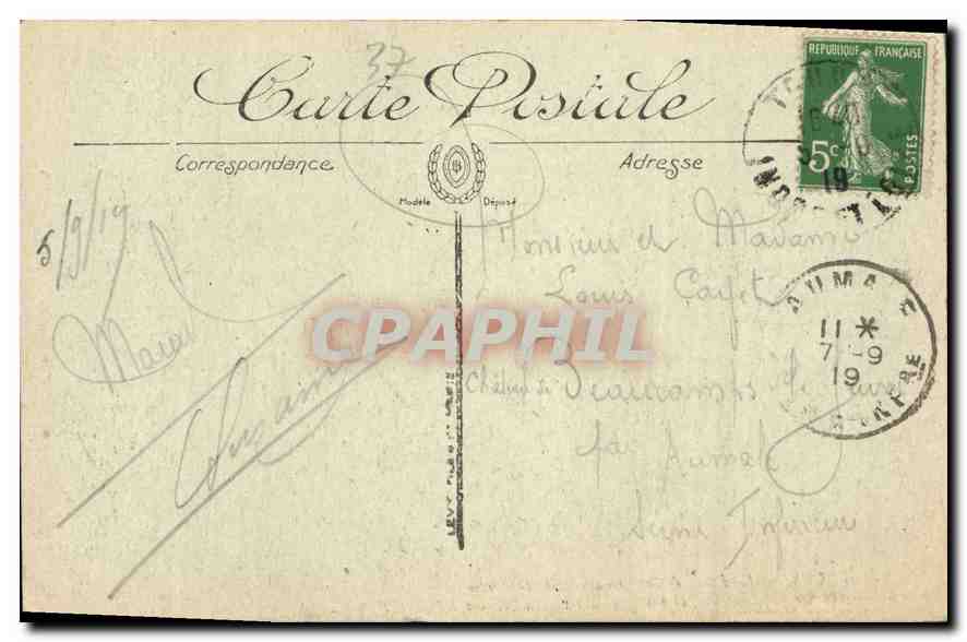 CPA Tours Le Dome de la Basilique Saint Martin et vue generale vers le Nousel Hotel de Ville  — Rückseite