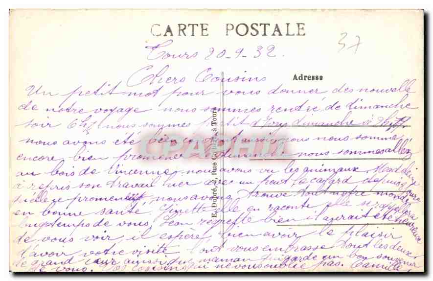 CPA Tours L et L La Cathedrale St Gatien  — Rückseite