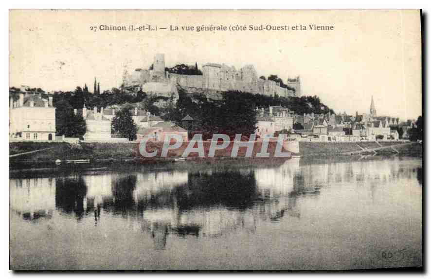 CPA Chinon L et L La vue generale cote Sud Ouest et la Vienne 