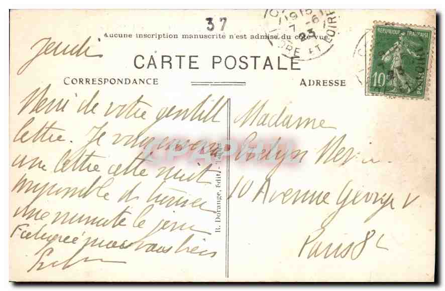 CPA Chinon L et L La vue generale cote Sud Ouest et la Vienne  — Rückseite