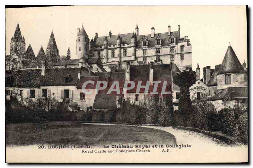 CPA Loches L et L Le Chateau Royal et la Collegiale 