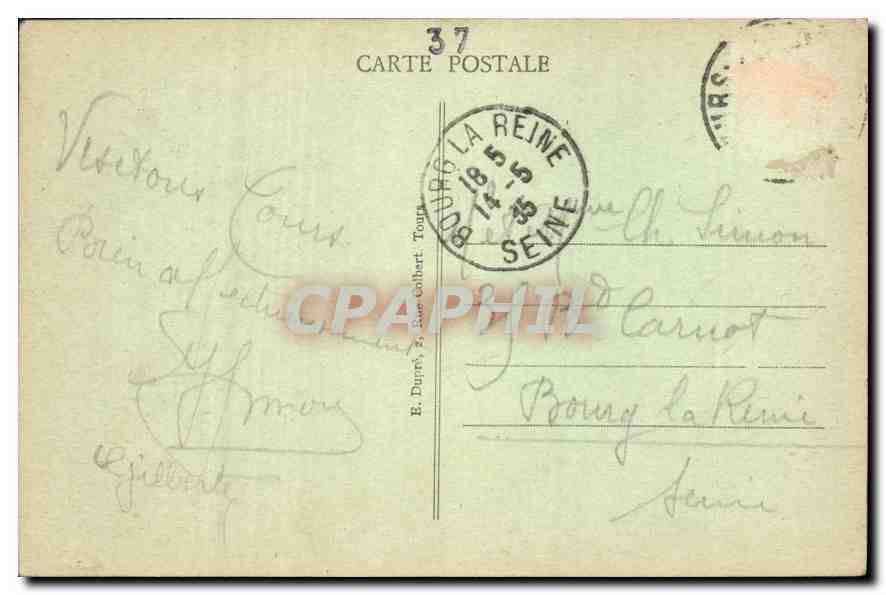 CPA Tours I et L le Jardin des Prebendes d'Oe  — Rückseite