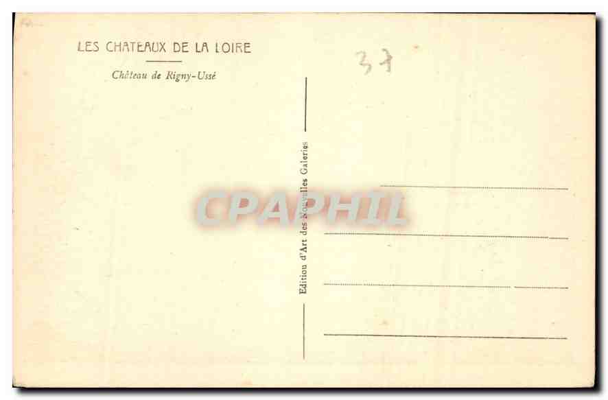 CPA Les Chateaux de la Loire Chateau de Rigny Usee  — Rückseite