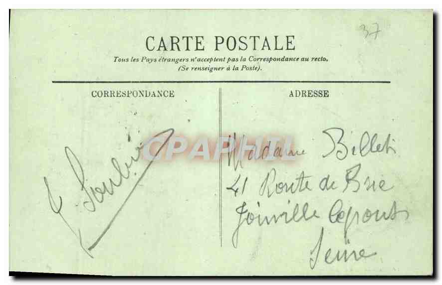 CPA Loches vue generale vers le Chateau Royal  — Rückseite
