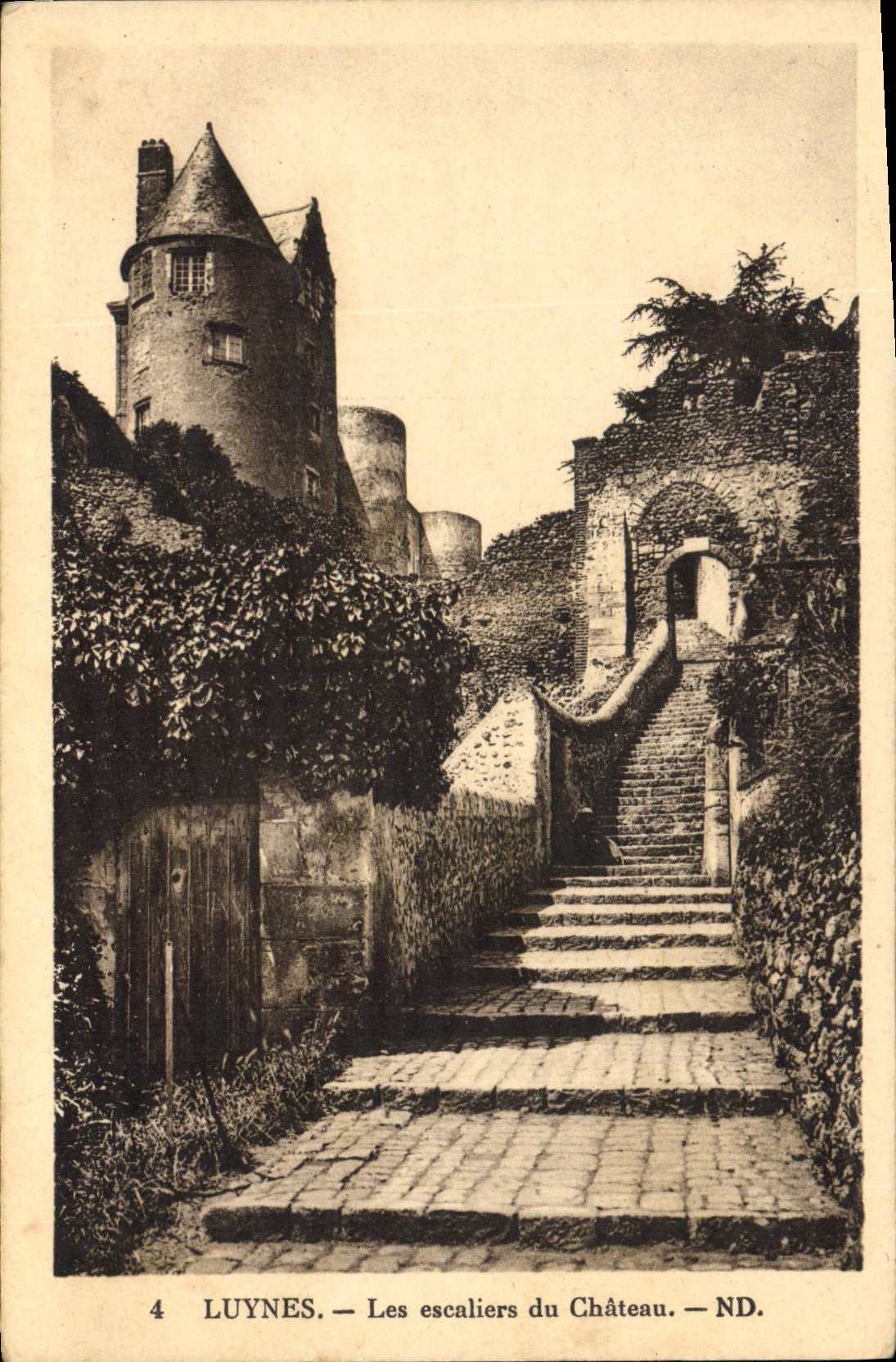 CPA Luynes les escaliers du chateau 
