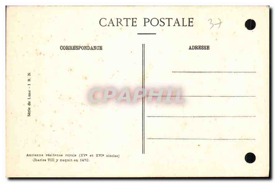 CPA Chateau d'Amboise I et L  — Rückseite