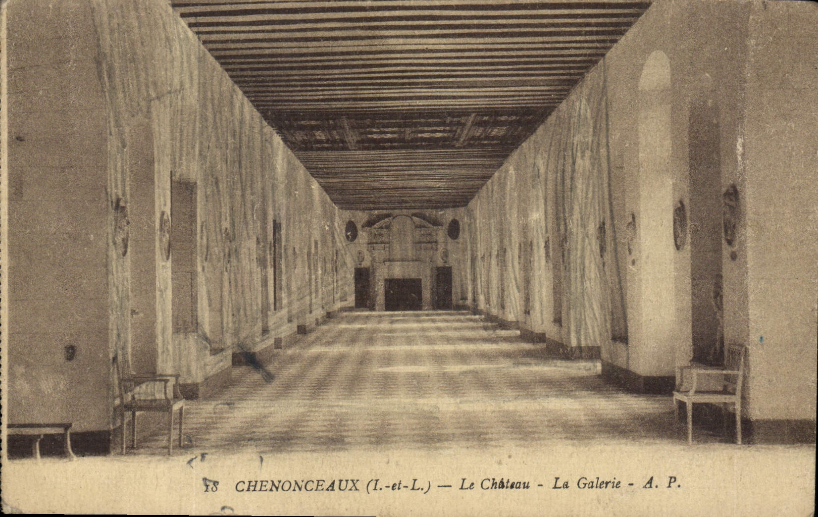 CPA Chenonceau I et L le Chateau la Galerie 