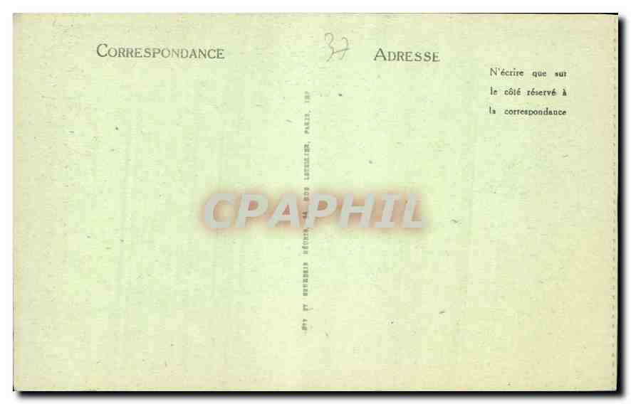 CPA Langeais le chateau la Salle des Gardes Stalle XV siecle  — Verso