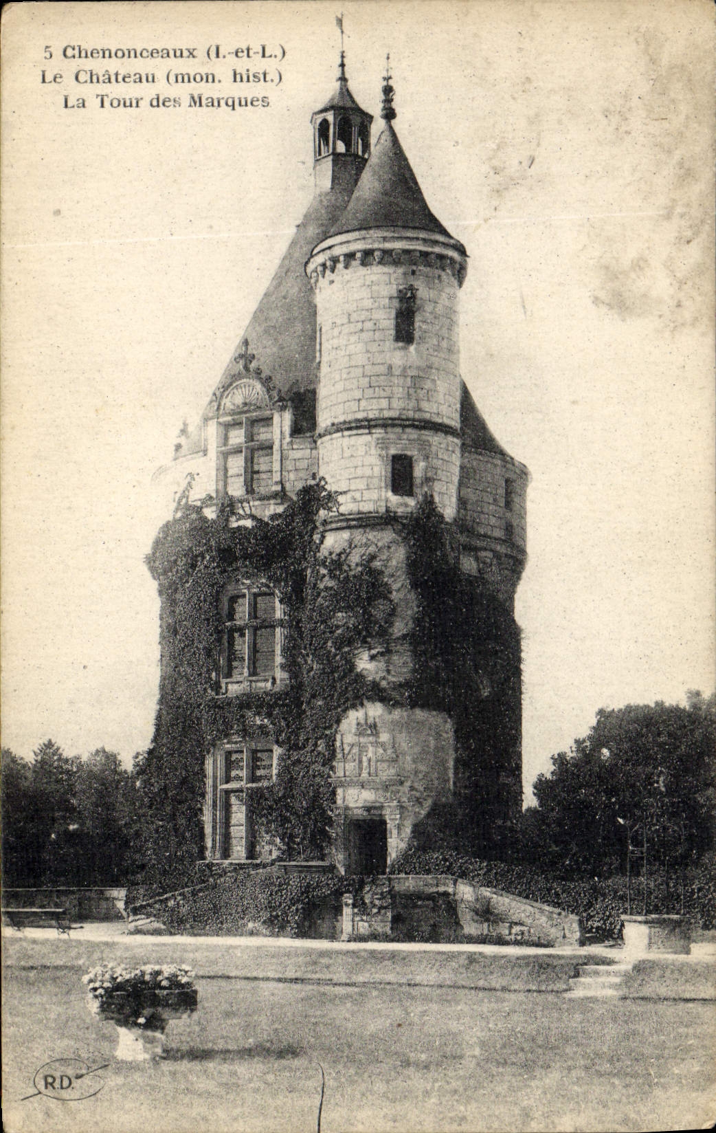 CPA Chenonceaux I et L le Chateau mon hist la Tour des Marques 