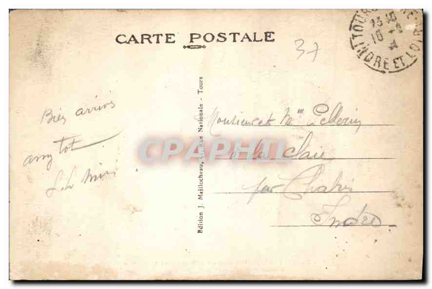 CPA Tours I et L vue generale du Grand Pont de Pierre et la Loire  — Rückseite