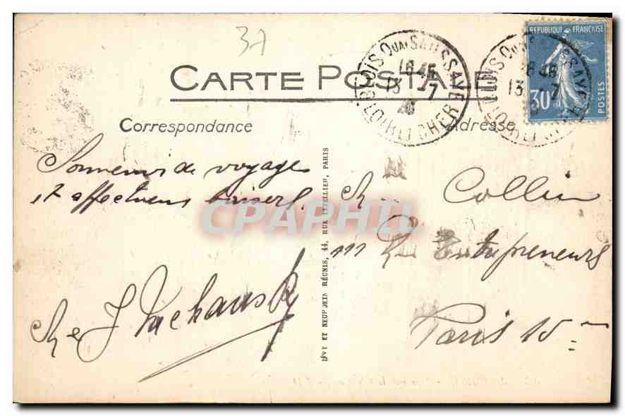 CPA Amboise vue sur le Chateau  — Rückseite