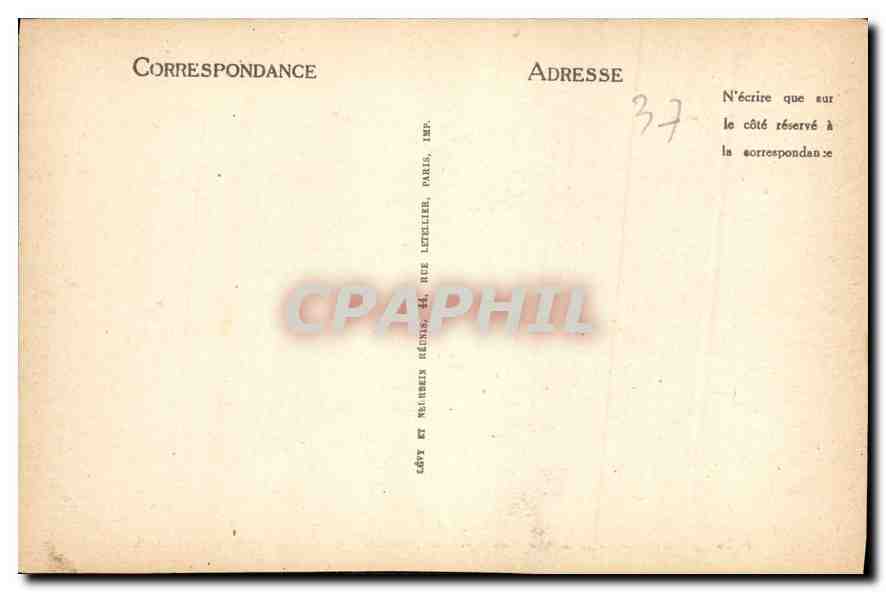 CPA Amboise Chapelle Saint Hubert XV siecle porte representant la vision de Saint Hubert et la legen — Rückseite
