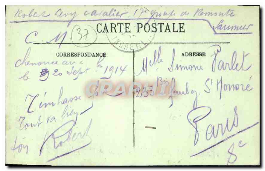 CPA Chenonceaux le Chateau la Tour des Marques et l'Aile Thomas Bohier  — Rückseite