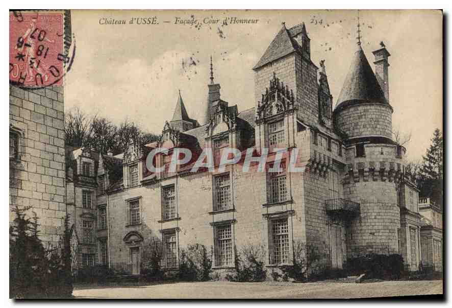 CPA Chateau d'Usee Facade Cour d'Honneur 
