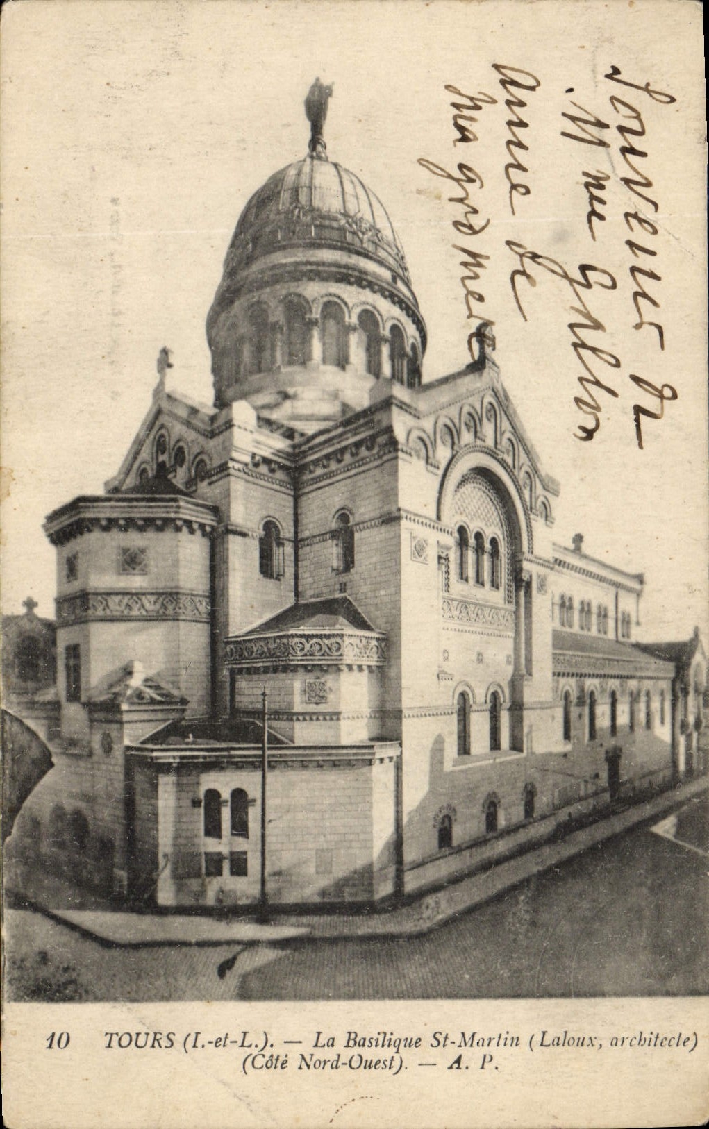CPA Tours I et L la Basilique St Martin Laloux architecte Cote Nord Ouest 