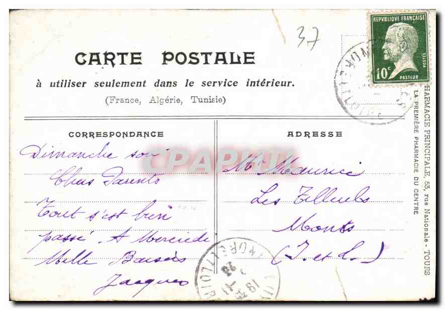 CPA Collection de la Creme Simon Chateau de Longeau — Rückseite