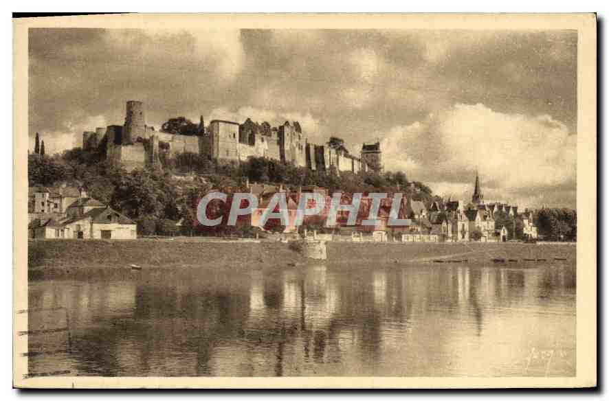CPA Chinon Indre et Loire le Chateau vu des Rives de la Vienne 