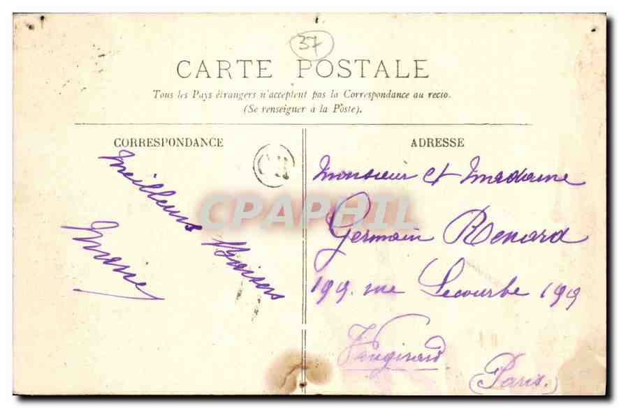 CPA Amboise le Chateau et le Quai  — Rückseite